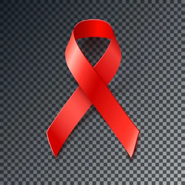 Awareness World Cancer Day red ribbon — Archivo Imágenes Vectoriales