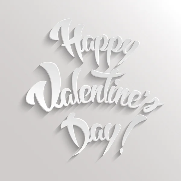 Tarjeta de felicitación de letras de mano del Día de San Valentín feliz — Vector de stock