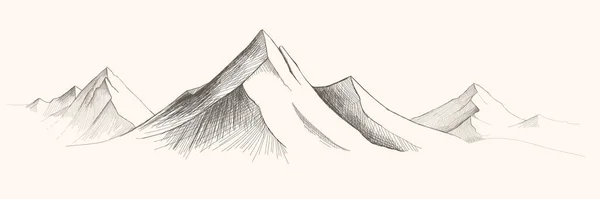 Les chaînes de montagnes. Illustration vectorielle d'un croquis panoramique. Montagnes croquis vectoriel illustration — Image vectorielle