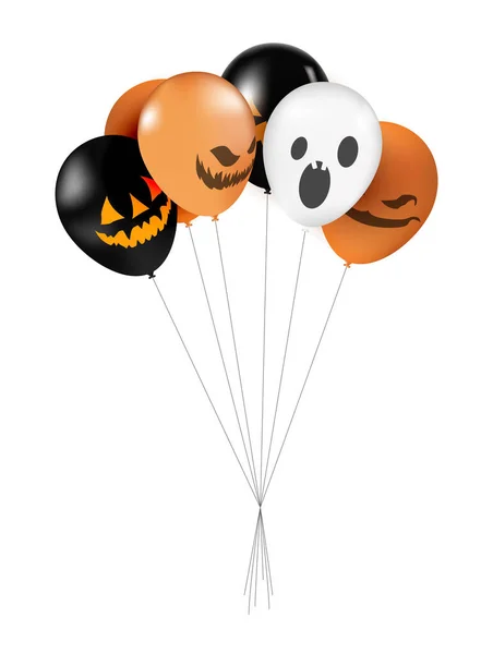 Globos de Halloween conjunto de ilustración vectorial. Set de globos de Halloween. — Vector de stock