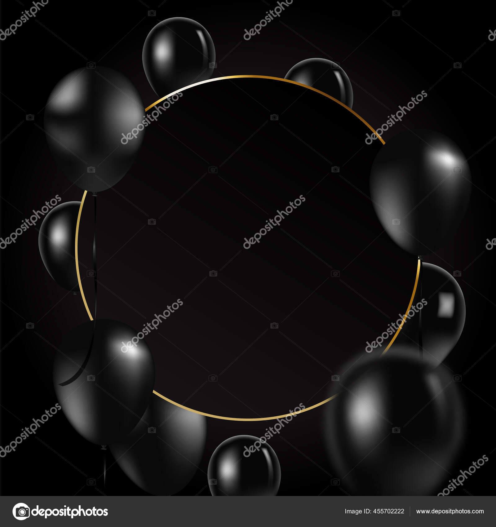 Balloons black background Vector Art Stock Images | Depositphotos