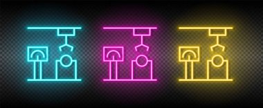 Endüstriyel kol, robot neon simgesi yükleniyor