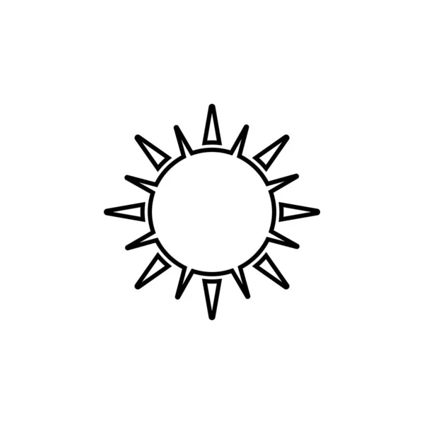 Sole, icona vettoriale dei contorni estivi. Linea estate e sole vettoriale icona. — Vettoriale Stock
