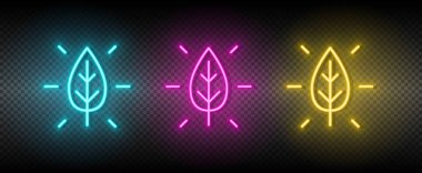 Doğa sembolü neon vektör simgesi.
