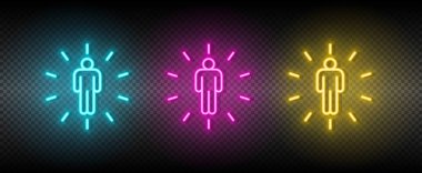 Aydınlanma sembolü neon vektör simgesi.