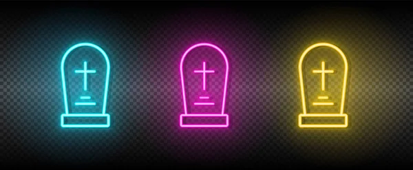 Grave symbol neon vector icon. — Stock Vector