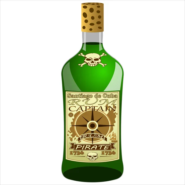 Fles van pirate-rum — Stockvector