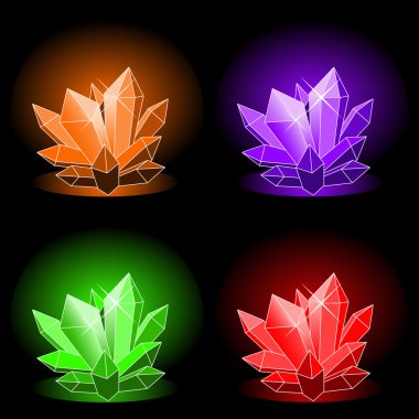 parlayan sihirli kristaller