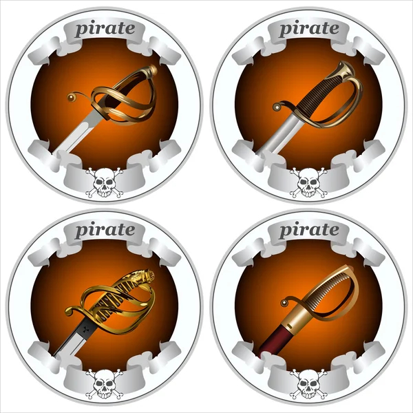 Iconos espadas piratas Vectores De Stock Sin Royalties Gratis