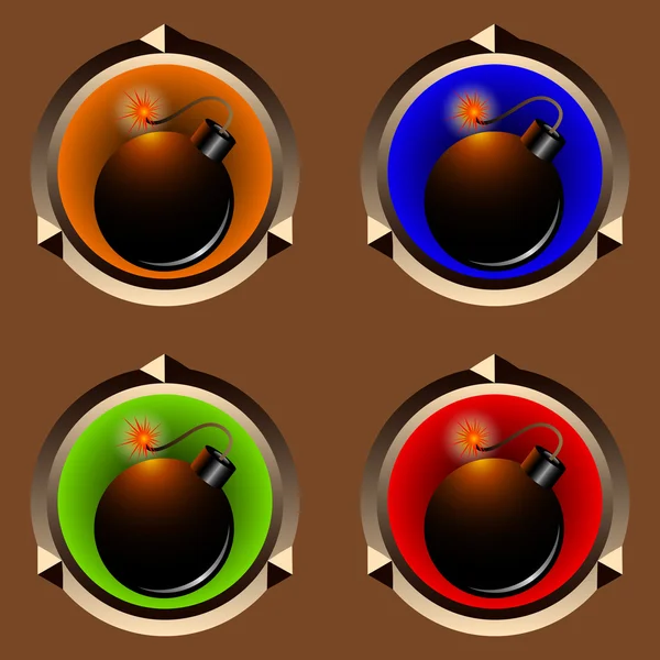 El icono para el juego con una bomba — Archivo Imágenes Vectoriales