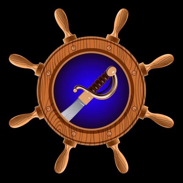 Espada pirata icono — Vector de stock