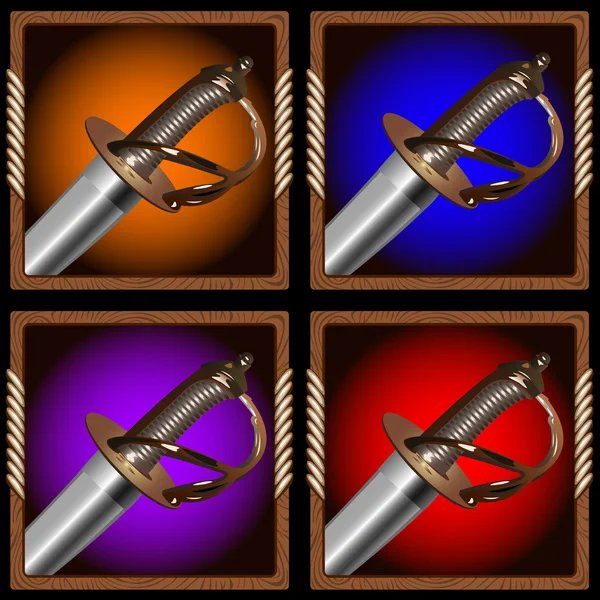 Simge korsan kılıç — Stok Vektör