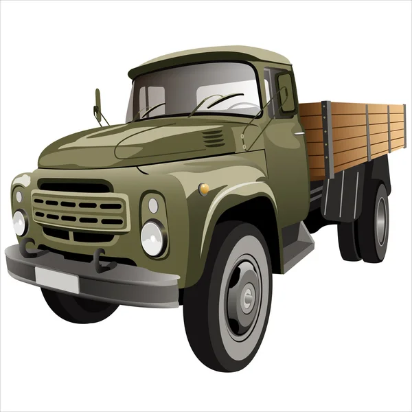 Truck met flatbed lichaam — Stockvector