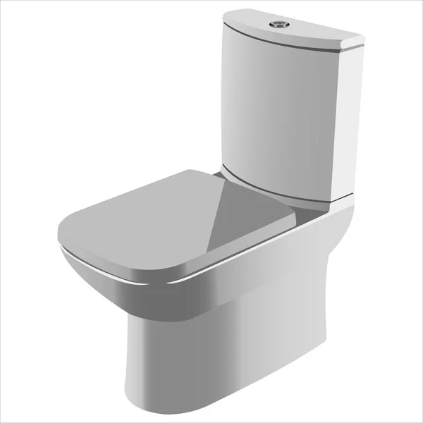 Realistic ceramic toilet — Stock Vector