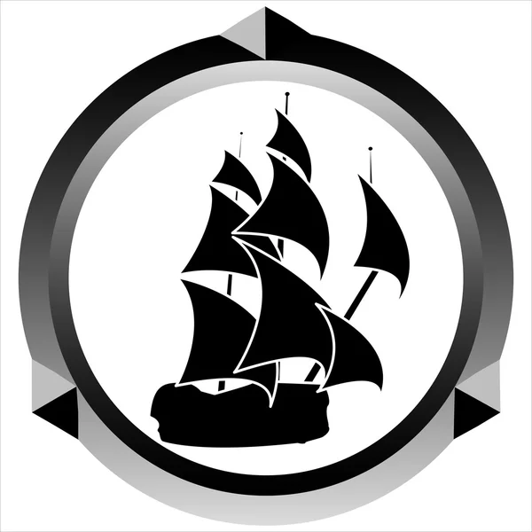 Icono de un velero — Vector de stock