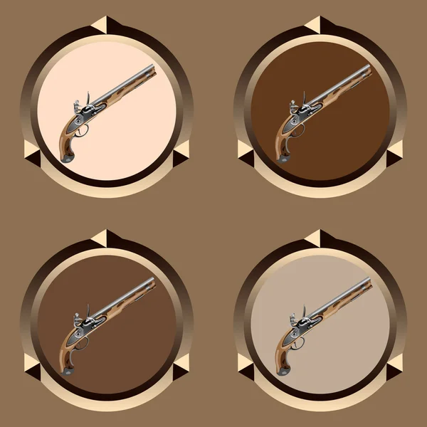 Икона пиратского пистолета — стоковый вектор