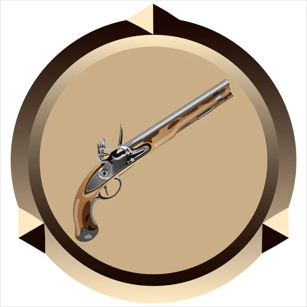 Pistola pirata icono — Vector de stock