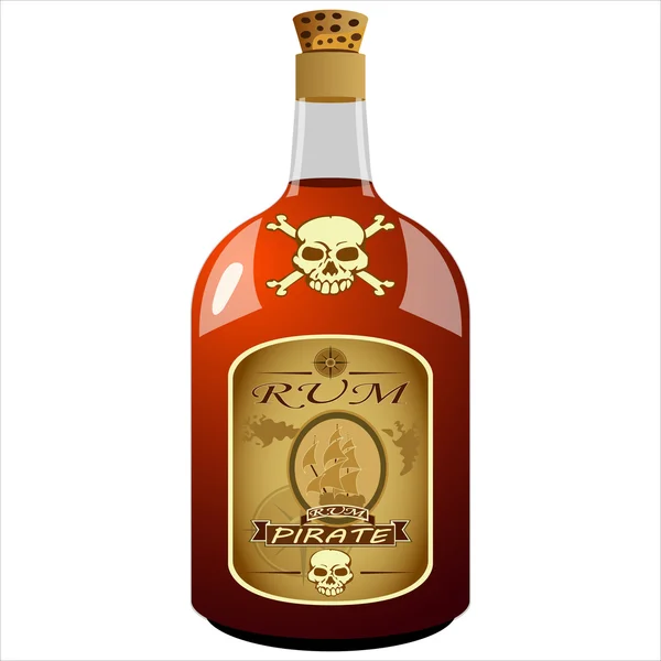 Flasche Piraten-Rum — Stockvektor