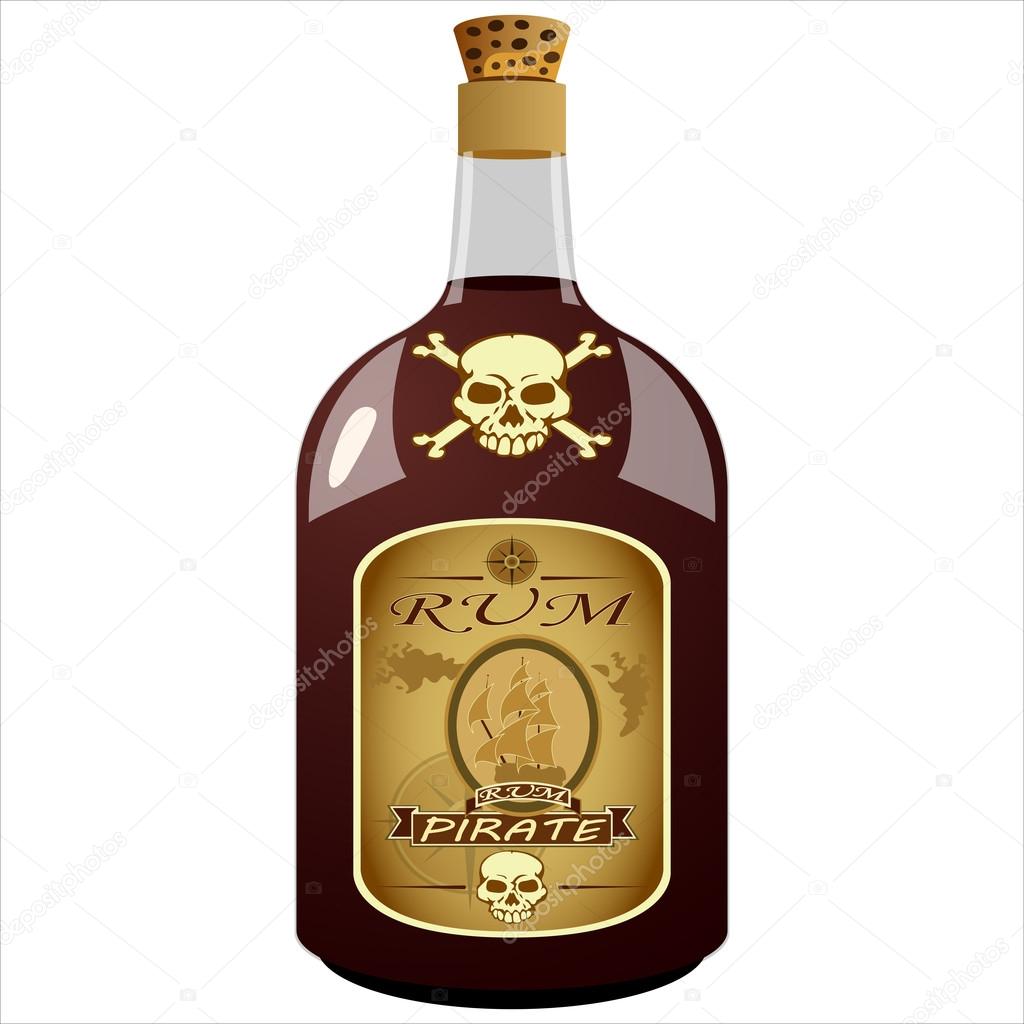 bottle of pirate rum