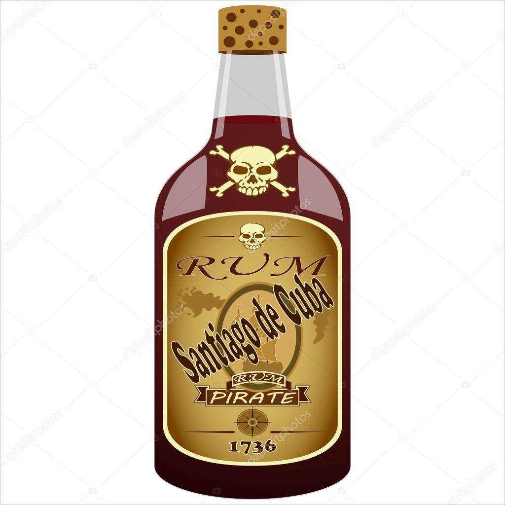 bottle of pirate rum
