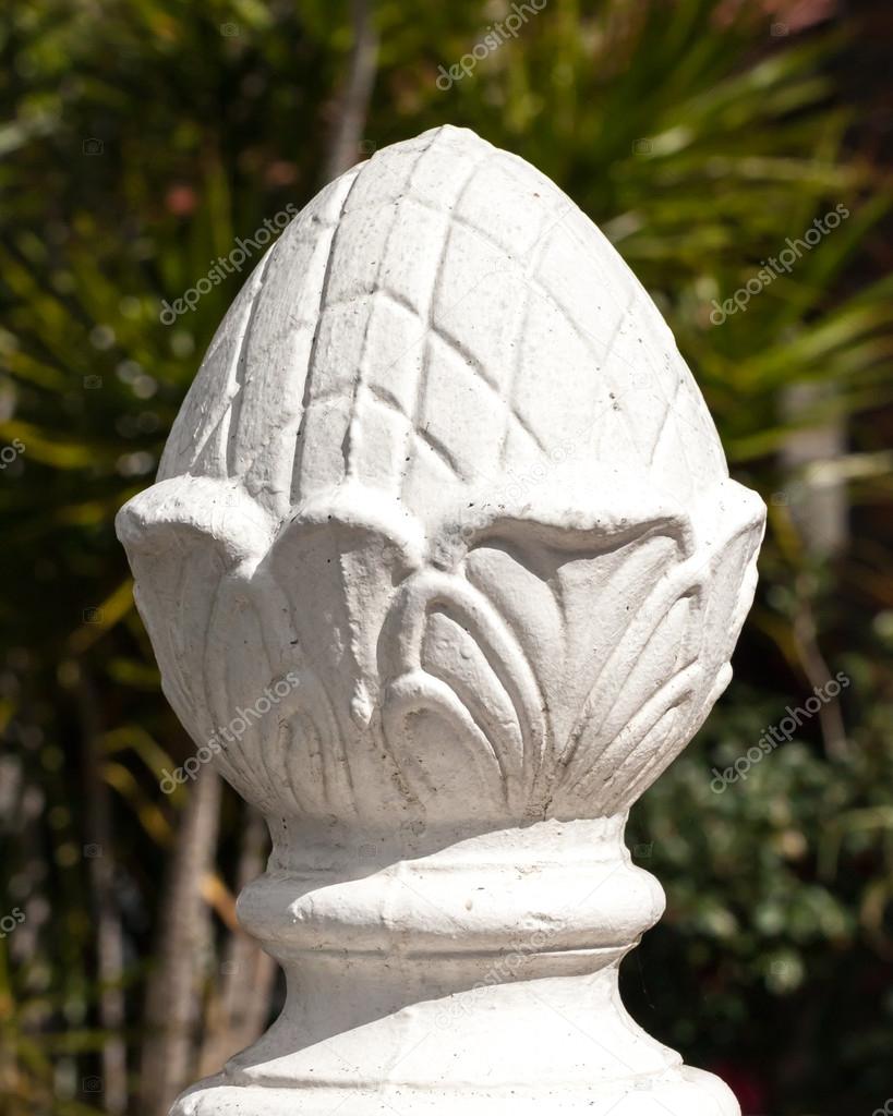 decorative white concrete pineapple