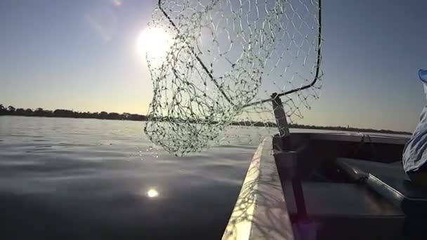 Net On Boat 3 — Stock Video