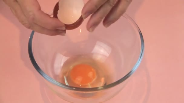 Whisking Two Raw Eggs — Stock Video