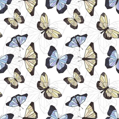 Narin vektör düşük polimerli kelebek deseni
