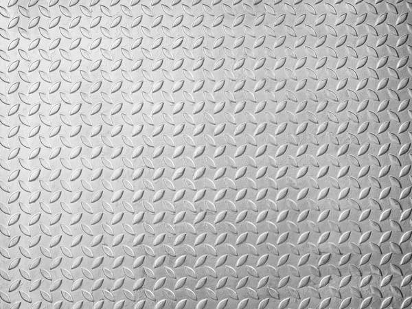 ダイヤモンドパターンテクスチャと金属床プレート 斜めのパターンを持つ銀鋼パネル 鋼板の金属的背景のシームレス — ストック写真