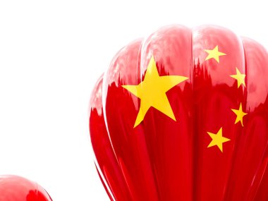 Red Chinese balloon with national flag symbolizes China's economic growth concept, global expansion, and rising influence. Perfect for business, politics, or national celebration themes.