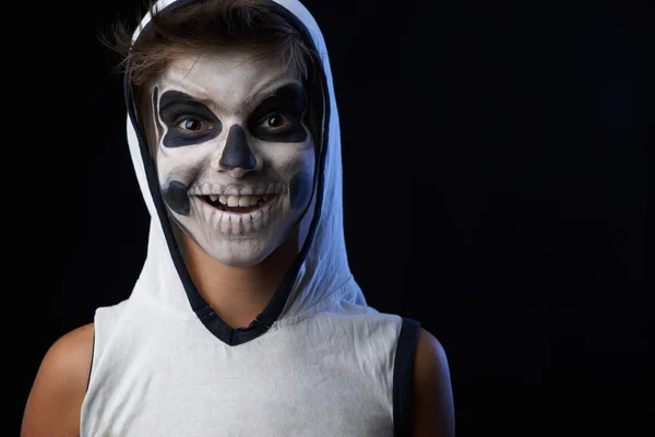 Teenager with a skull makeup — Stock Photo, Image