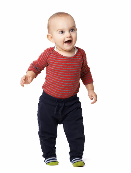 Little boy stares up — Stock Photo, Image