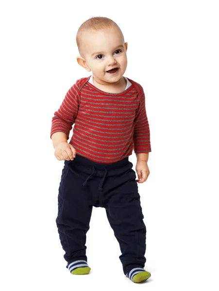 Smiling boy looking up — Stock Photo, Image