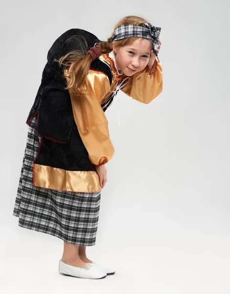 Redhead girl in witch costume — Stock Photo, Image