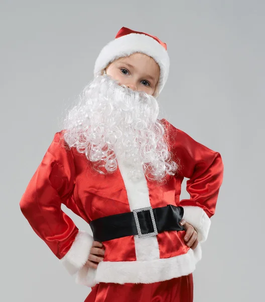 Criança vestida de Papai Noel — Fotografia de Stock