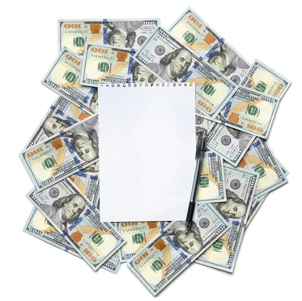 Sheet of paper for notes with a pen — Stock Photo, Image