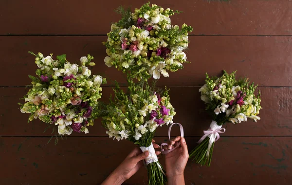 There are four wedding bouquets — Stock Photo, Image