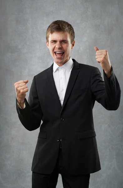 Very emotional man is happy — Stock Photo, Image