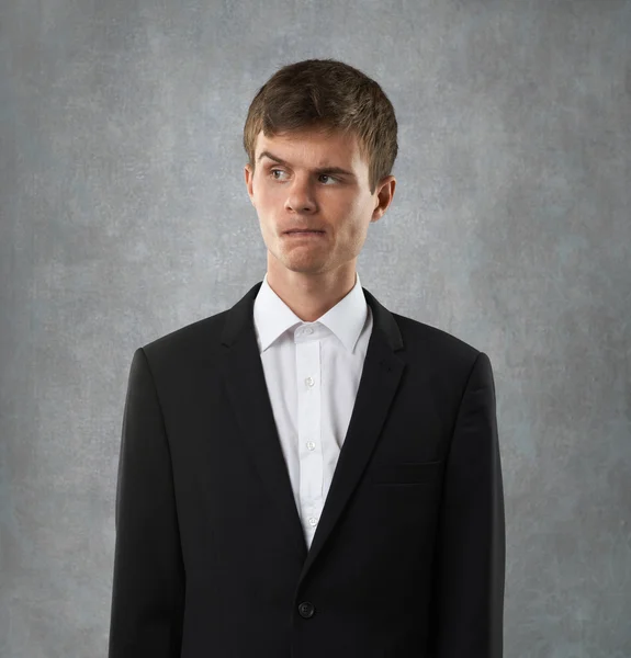 Man dissatisfied and suspect someone — Stock Photo, Image