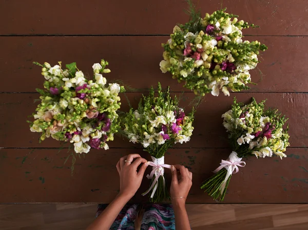 There are four wedding bouquets — Stock Photo, Image