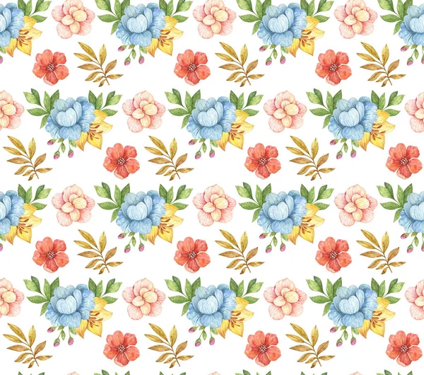 watercolor flowers, seamless pattern, pattern with flowers, textiles, peonies, watercolor pattern
