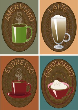 Kahve espresso ile kırmızı Kupası