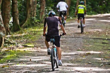 Dağ bisiklet bisikletçi tek sürme at sunrise sağlıklı LIF izlemek
