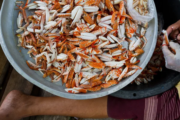 Caranguejo azul ou caranguejo no mercado — Fotografia de Stock