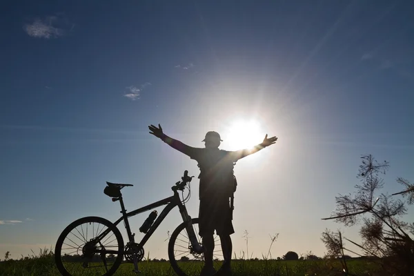 自転車、感じて成功 — ストック写真