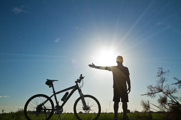 Cyklisté, pocit úspěchu — Stock fotografie