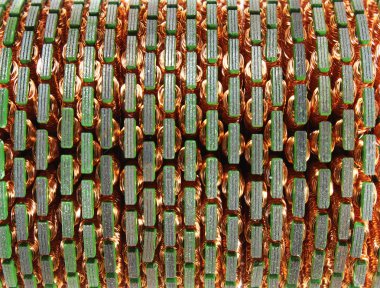 Demonte fırçasız dc elektrik motoru parçaları. Renkli tec