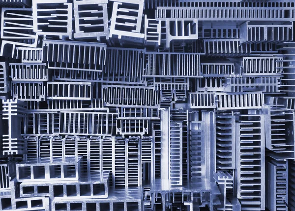 Oude aluminium heatsinks - abstracte achtergrond — Stockfoto