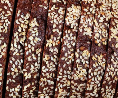 Dilim çavdar ekmek tahıl ile doku