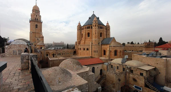 Panorama del Monte Sión y Santa María Sion Abadía de la Dormición, Jerusalén, Israel — Foto de Stock